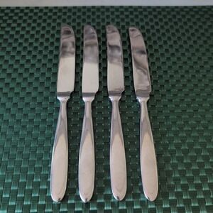Cambridge TOWNHOUSE Dinner Knives Set Lot of 4 GLOSSY Stainless Bistro *FLAWS*